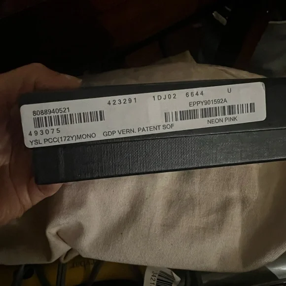 Yves Saint Laurent Neon Pink Card Holder - Picture 3 of 3